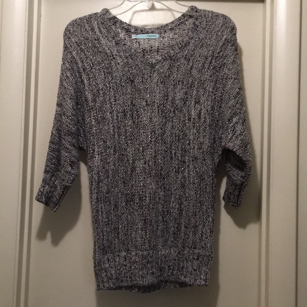 Maurice’s,Sparkly, Purple and Gray Slouchy Sweater